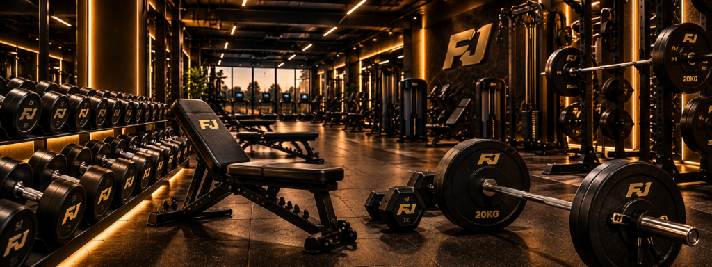 luxury fj gym in golden light