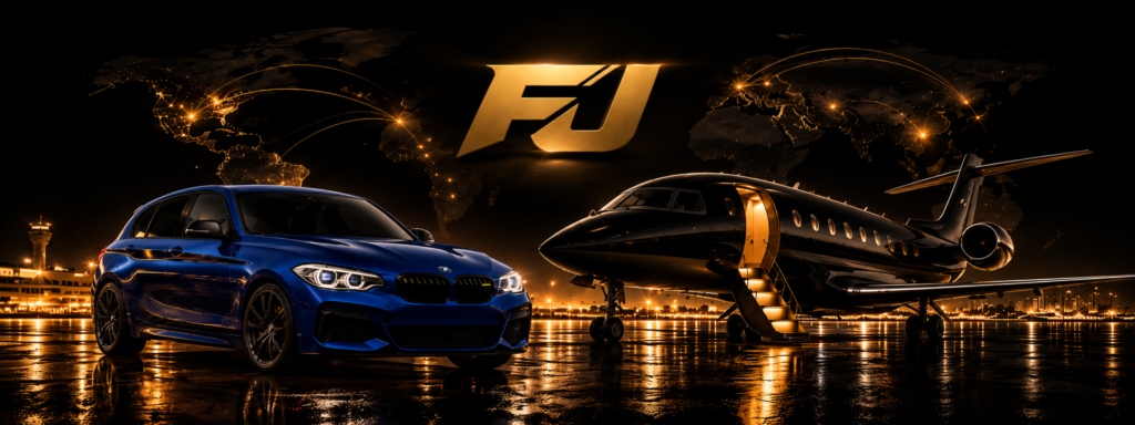 midnight gold bmw and private jet (1)